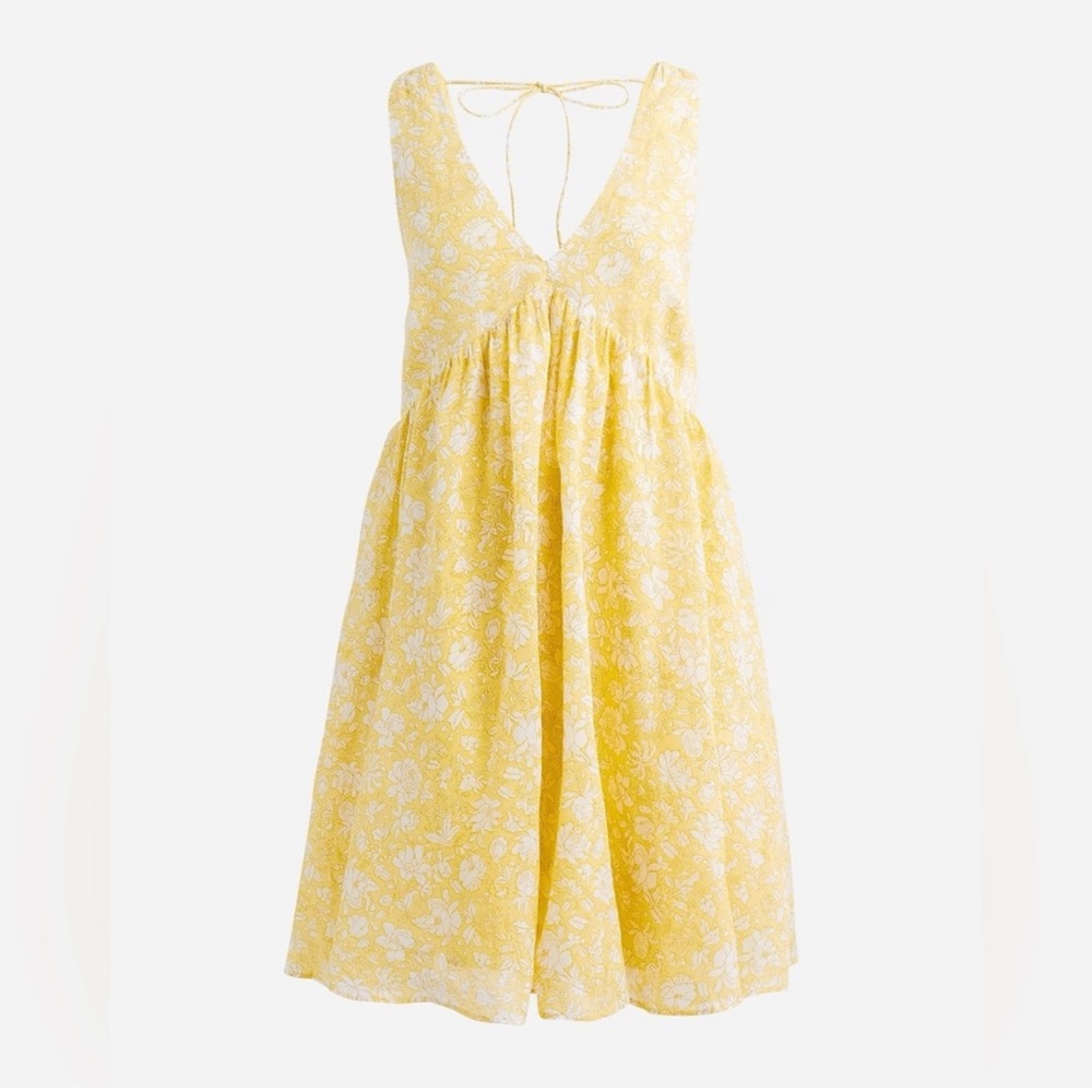 J. Crew Yellow Floral Midi Sundress